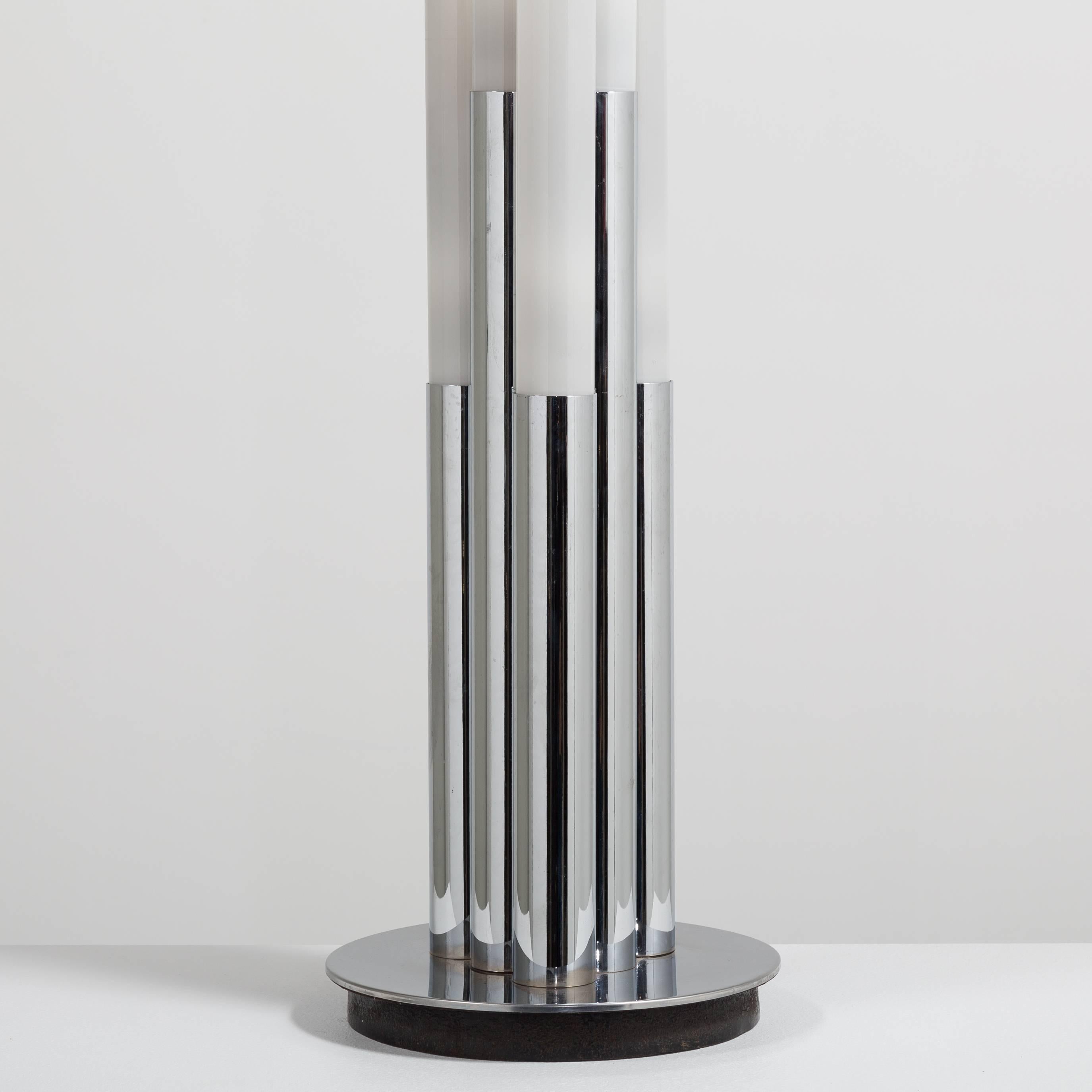Chrome and Glass Floor Standing Lamp, Late 1960s 1