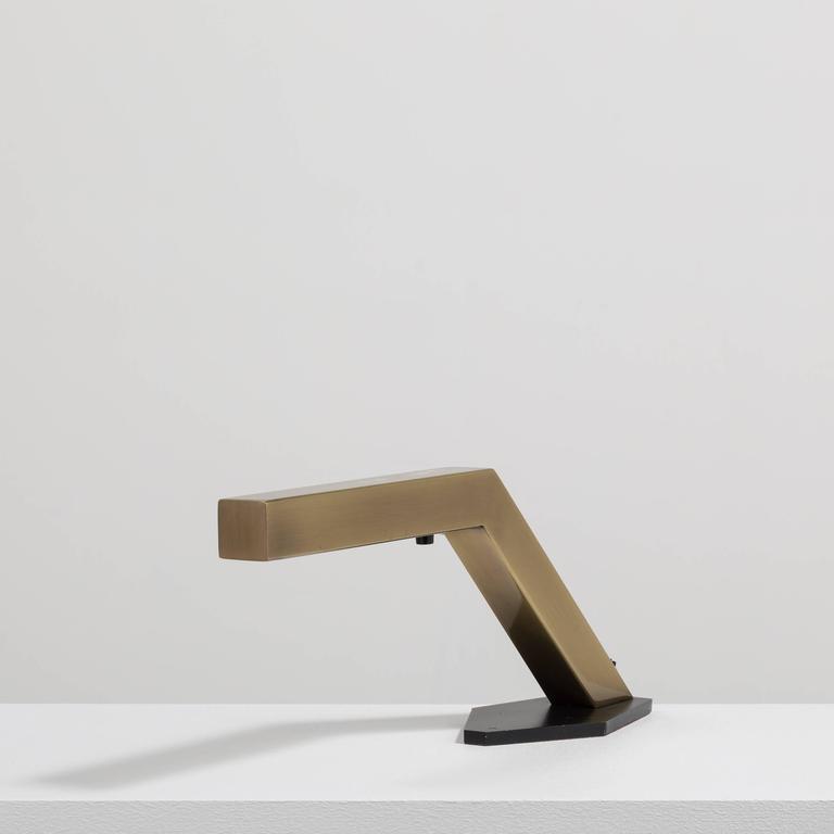 Single Sculptural Brass Desk Lamp, 1970s For Sale at 1stDibs
