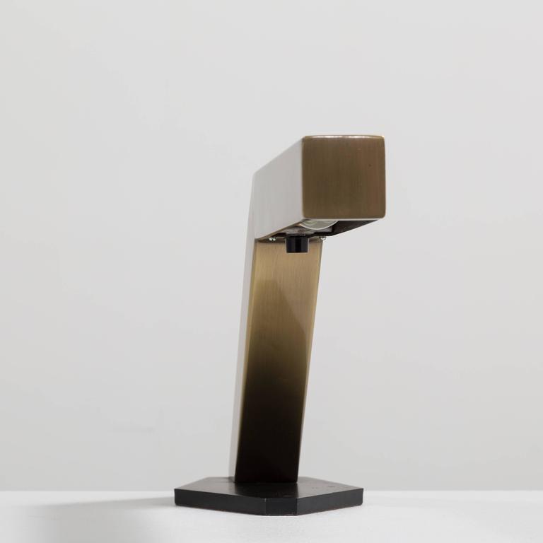 Single Sculptural Brass Desk Lamp, 1970s For Sale at 1stDibs