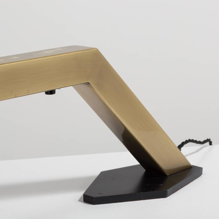 Single Sculptural Brass Desk Lamp, 1970s For Sale at 1stDibs