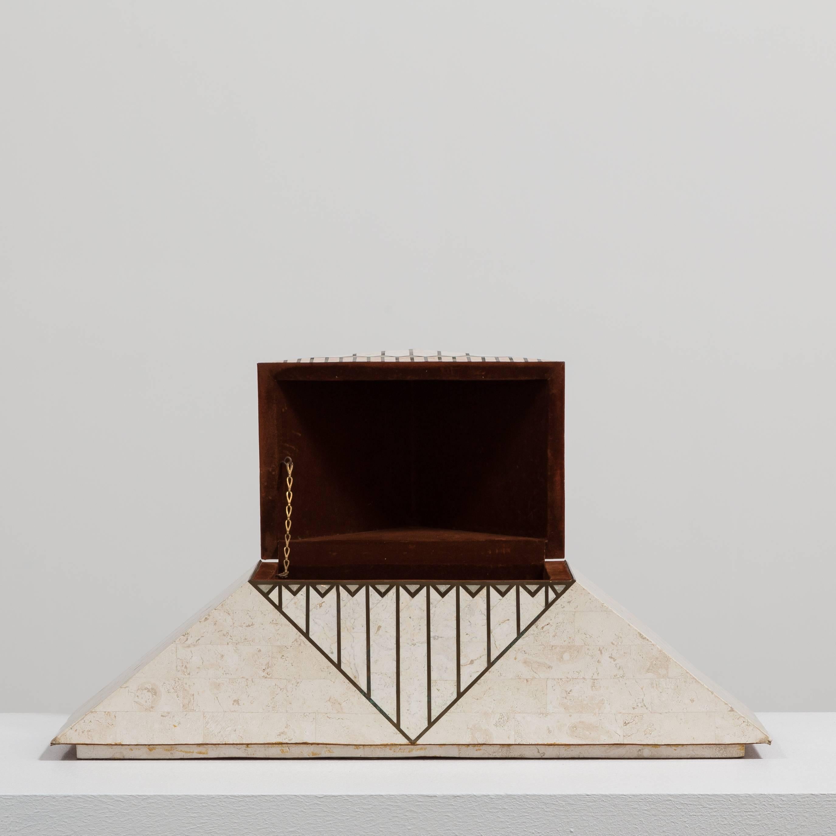 Casa Bique Designed Tessellated Stone Pyramid Box, 1980s In Excellent Condition In London, GB