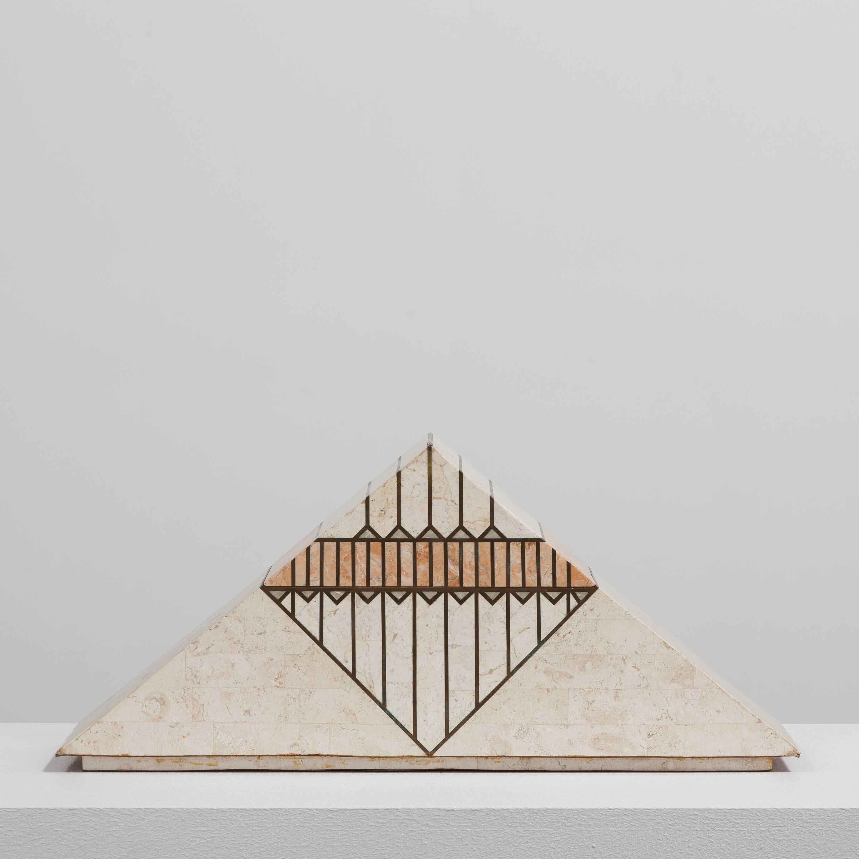 A Robert Marcius for Casa Bique designed tessellated stone pyramid box, 1980s. Prices include 20% VAT which is removed for items shipped outside the EU.