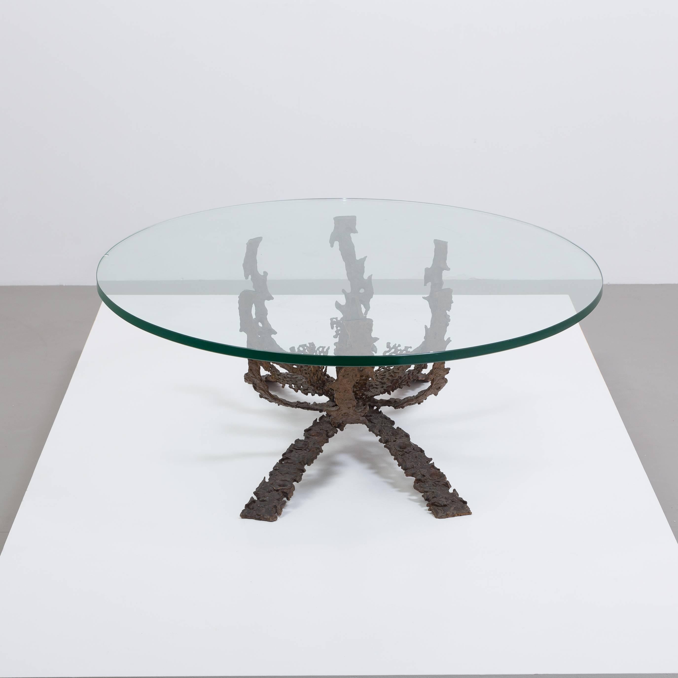 Mid-20th Century Daniel Gluck Designed Brutalist Bronze Coffee Table Base, 1960s For Sale