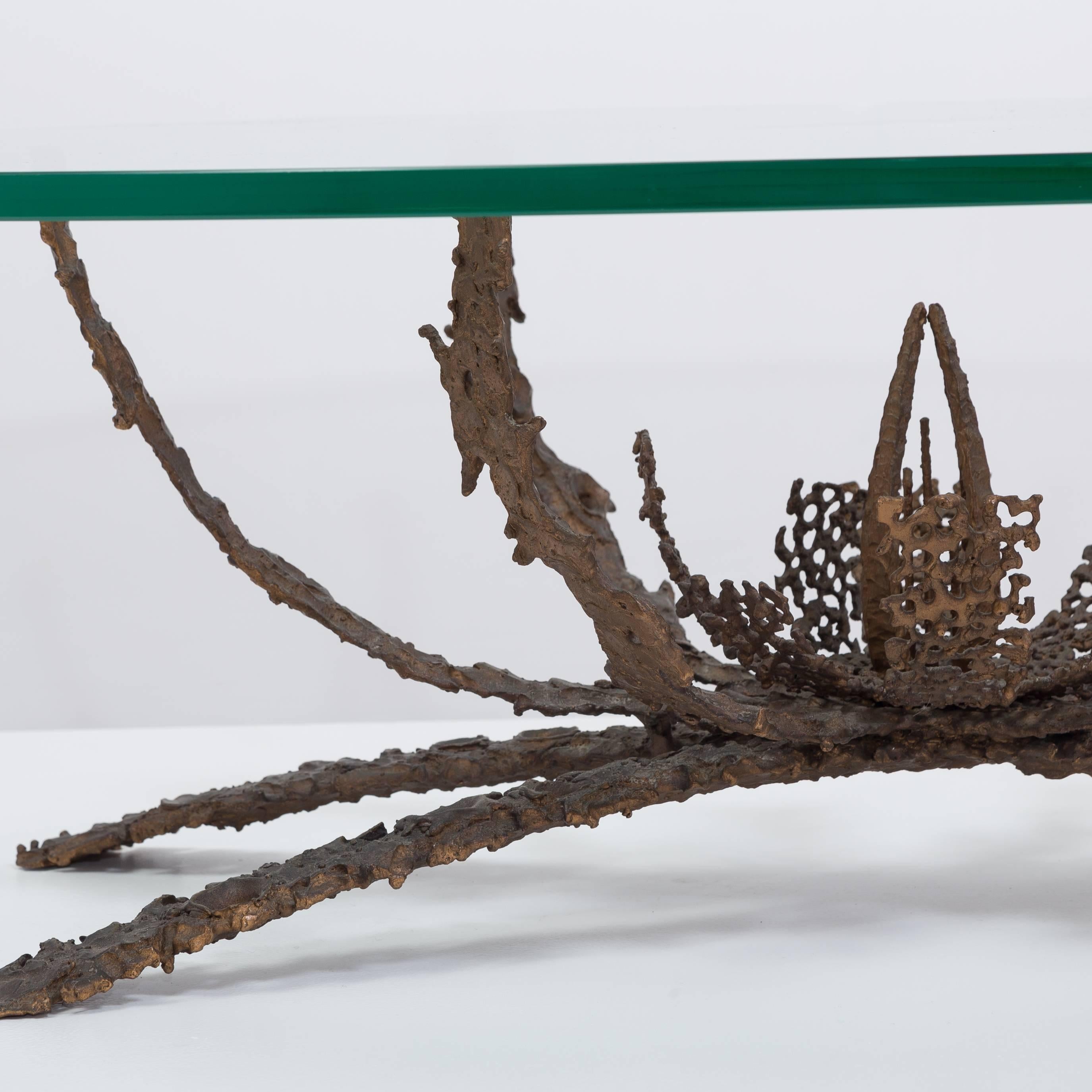 Daniel Gluck Designed Brutalist Bronze Coffee Table Base, 1960s For Sale 2