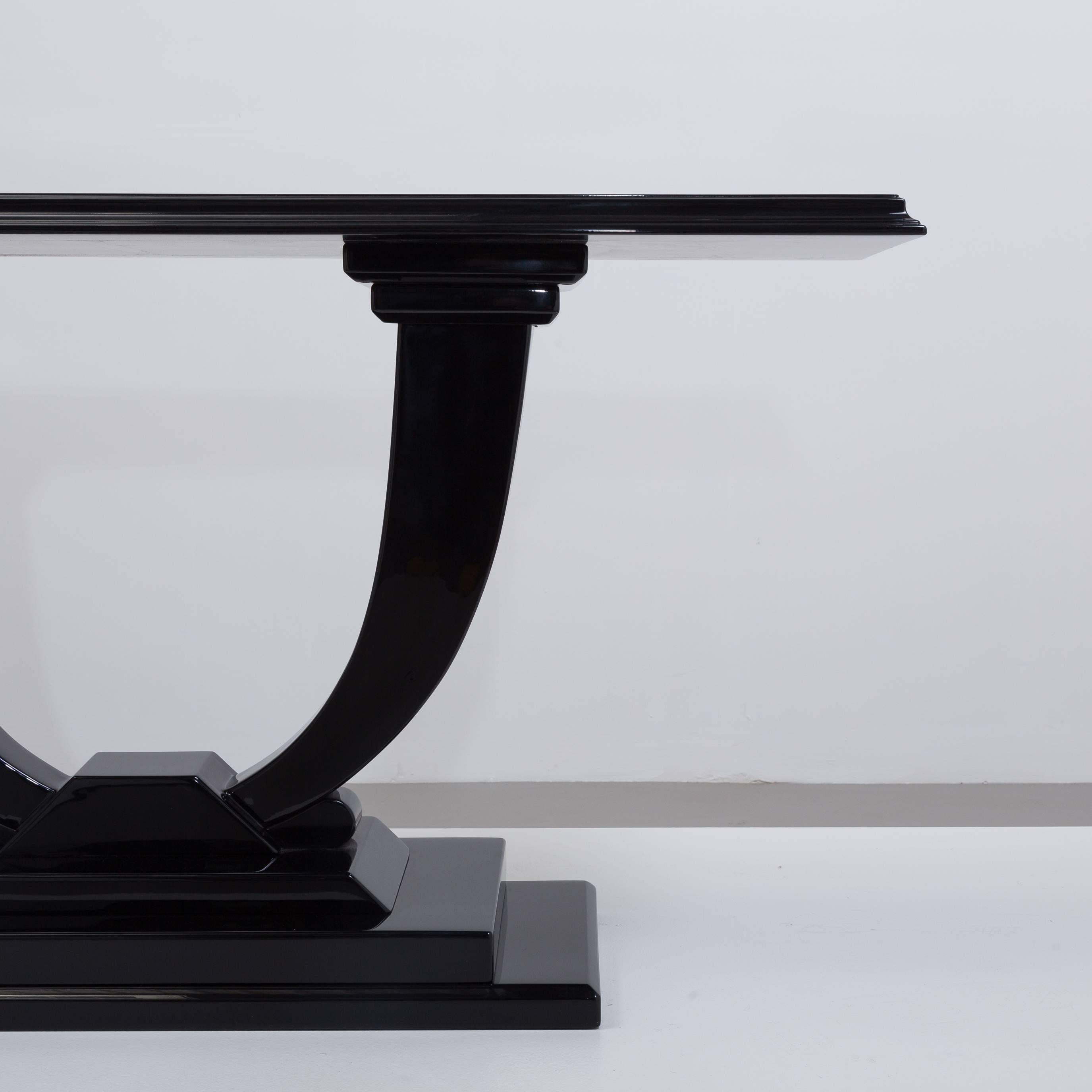 Maitland Smith Designed Jet Black Lacquered Console Table, 1980s For Sale 1