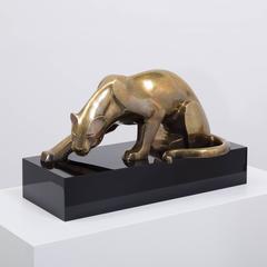 Large Limited Edition Bronze Jaguar Table Sculpture, 1970s