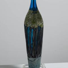 Single Blue Glass and Green Lamp, 1970s