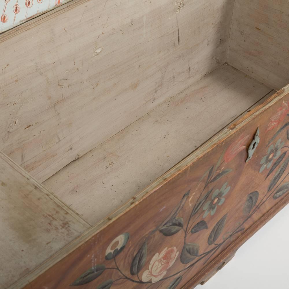 Large Swedish Painted Marriage Chest Dated 1806 5