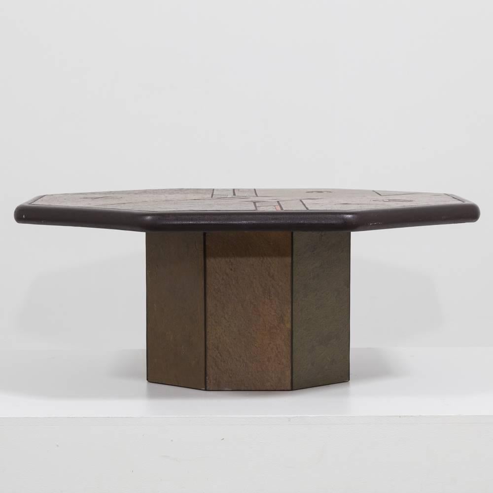 Brutalist Octagonal Coffee Table by Paul Kingma, 1970s In Excellent Condition In London, GB