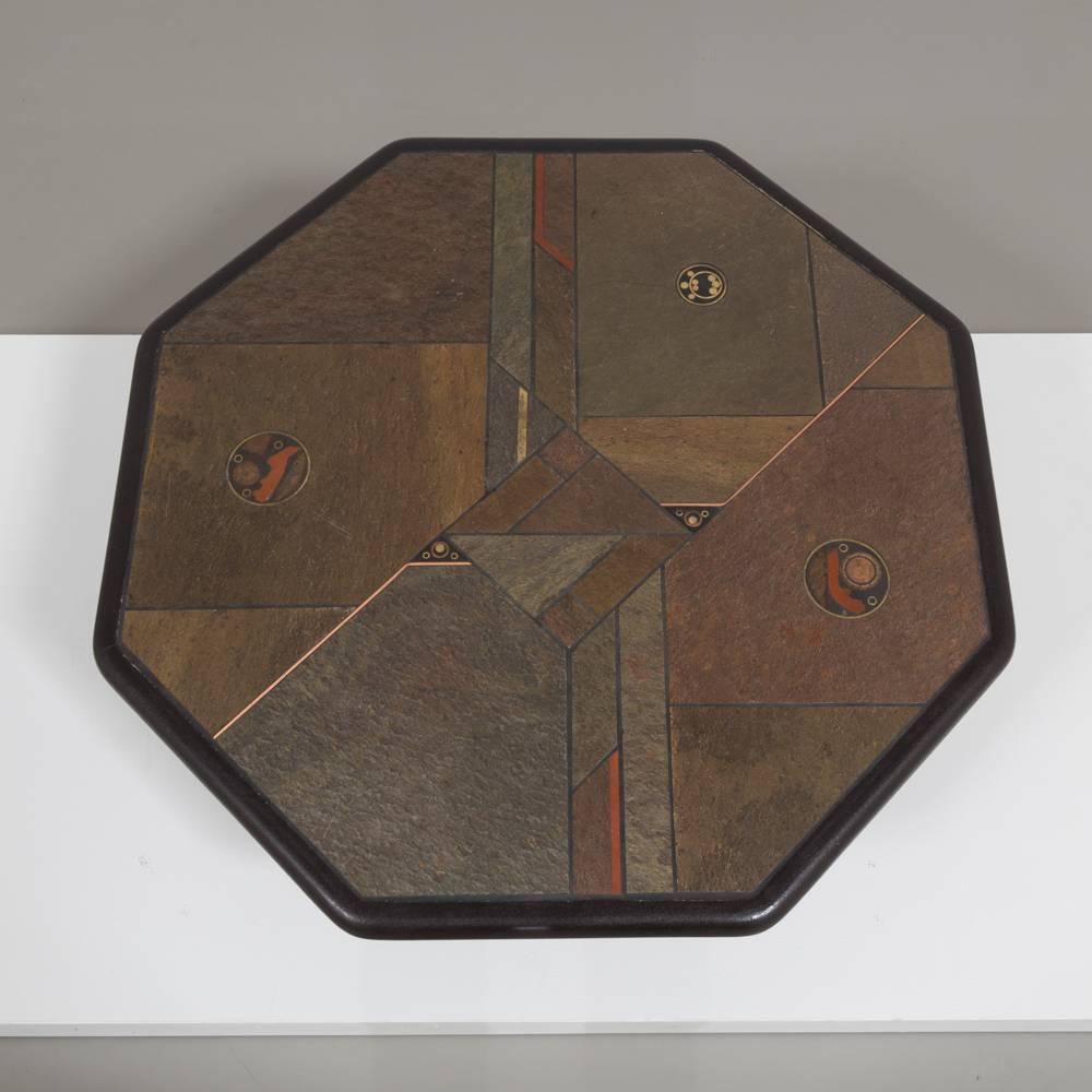 Late 20th Century Brutalist Octagonal Coffee Table by Paul Kingma, 1970s