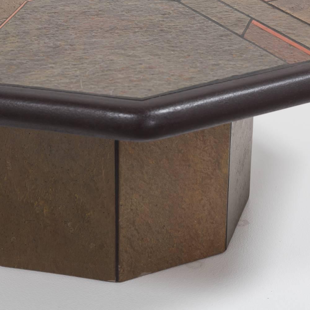 Brutalist Octagonal Coffee Table by Paul Kingma, 1970s 1