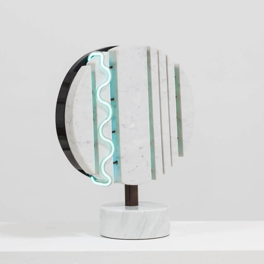 Marble and Neon Sculpture by Sylvia Jaffe, 1970s In Excellent Condition In London, GB