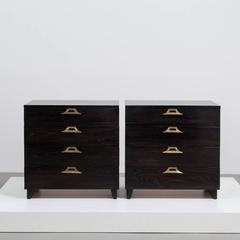 Pair of Cerused Four-Drawer Cabinets by Ficks Reed Co