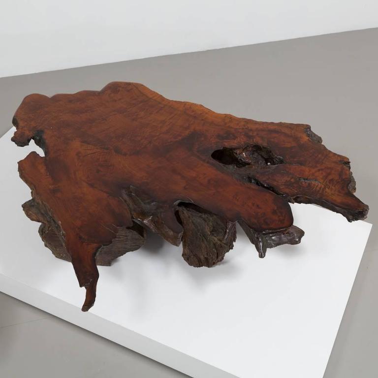 Large Natural Red Wood Biomorphic Coffee Table 1960s At 1stdibs