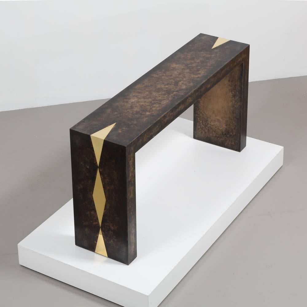 Powder-Coated Bronze Collection Console Table by Talisman Bespoke For Sale
