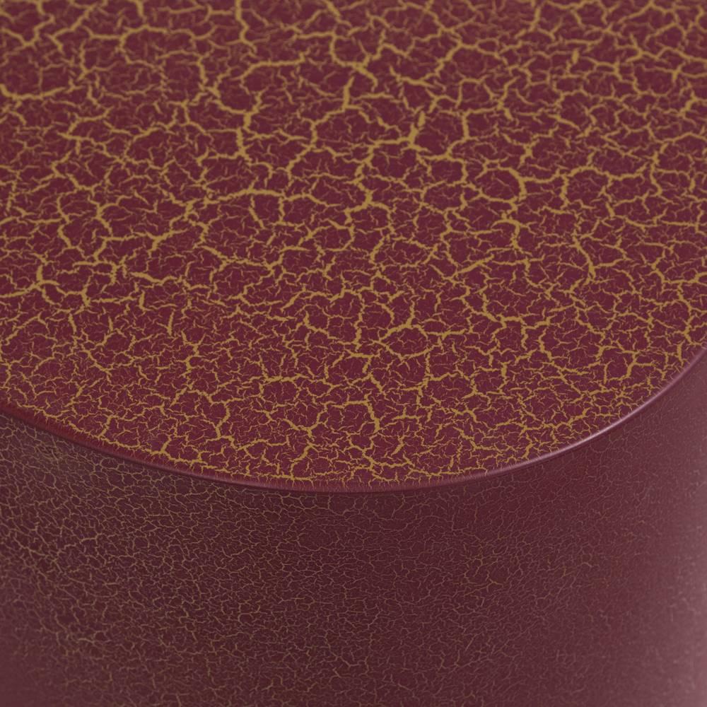 Oval Crackle Side Tables by Talisman Bespoke 'Burgundy and Gold' For Sale 2