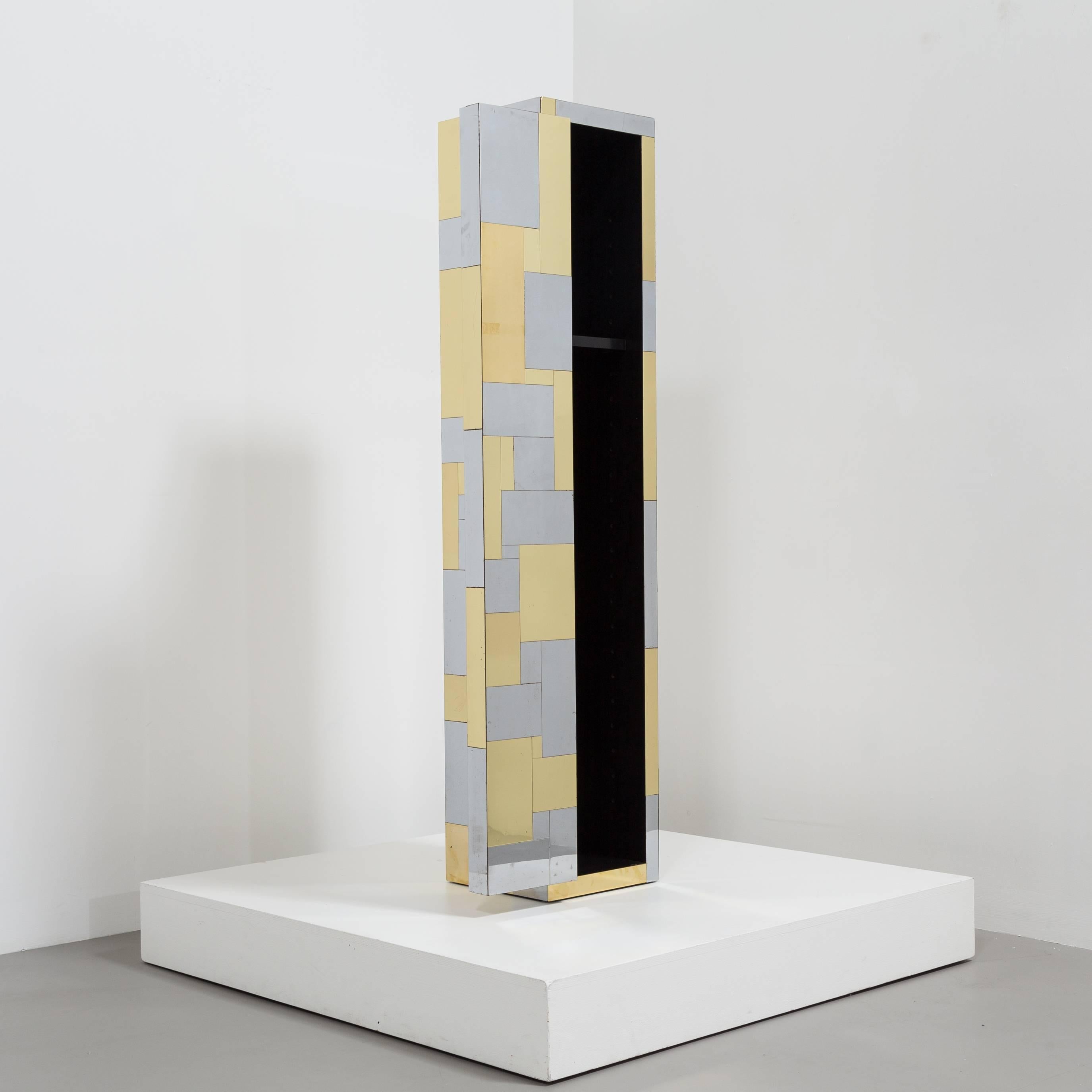 Brass Small Paul Evans Cityscape TOTEM Cabinet, 1975