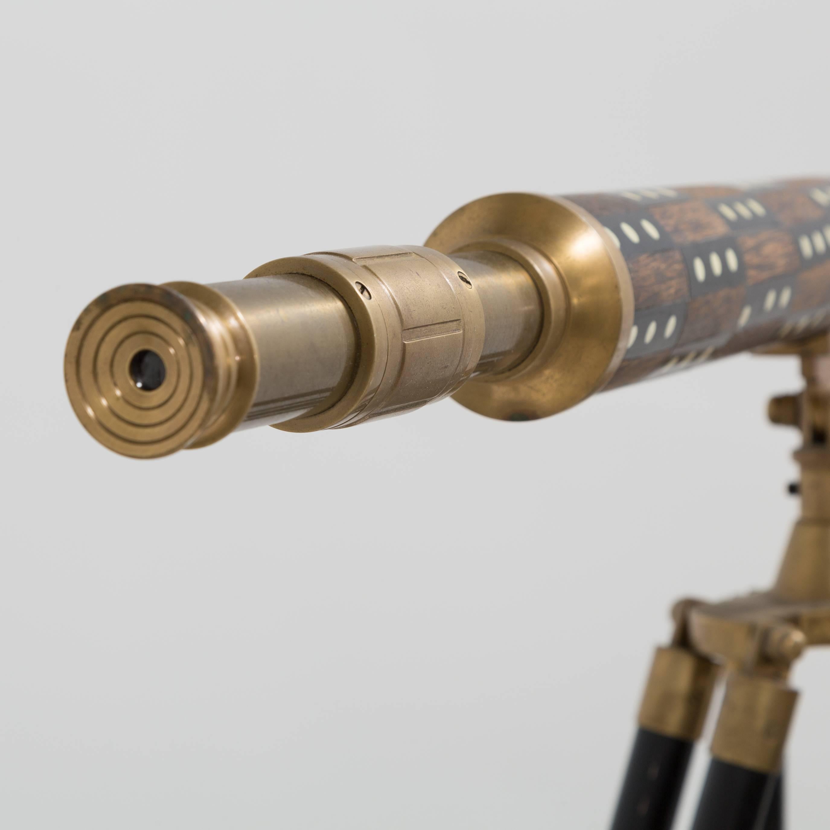 Wooden and Brass Telescope, 1990s For Sale 1