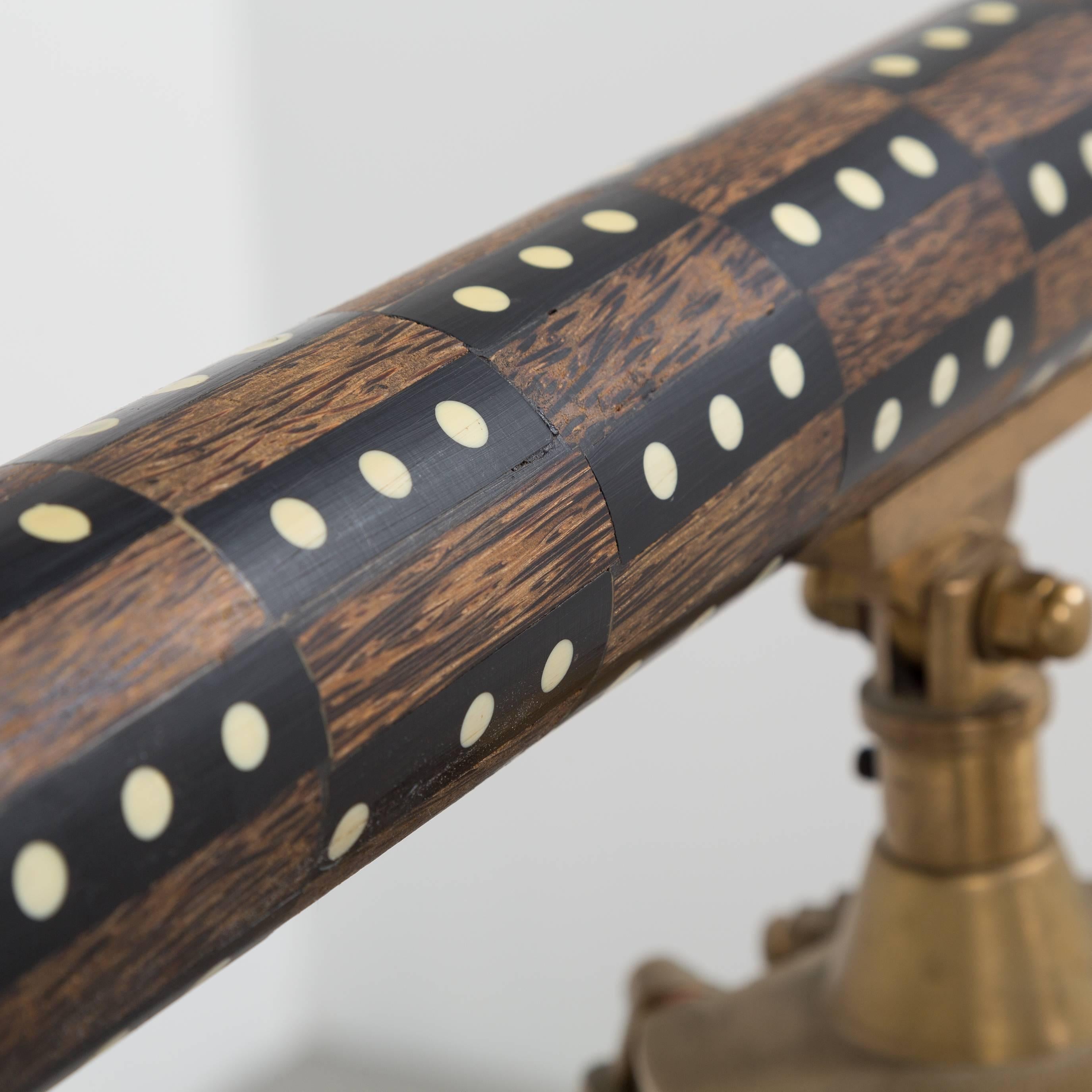 Wooden and Brass Telescope, 1990s For Sale 2
