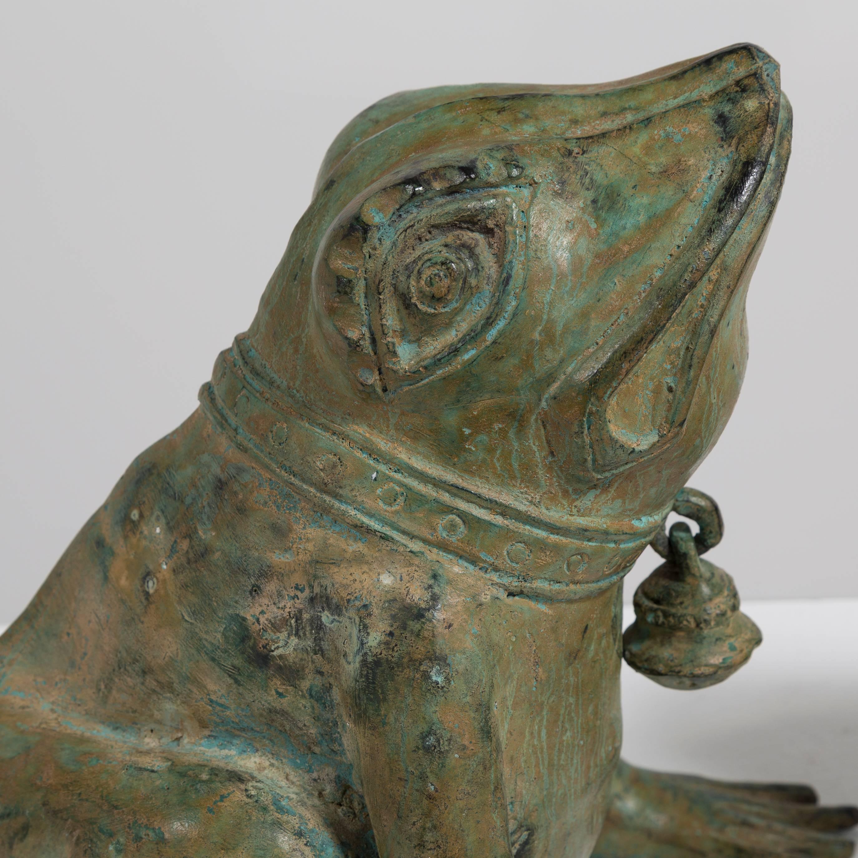 Thai Pair of Late 20th Century Bronze Frogs