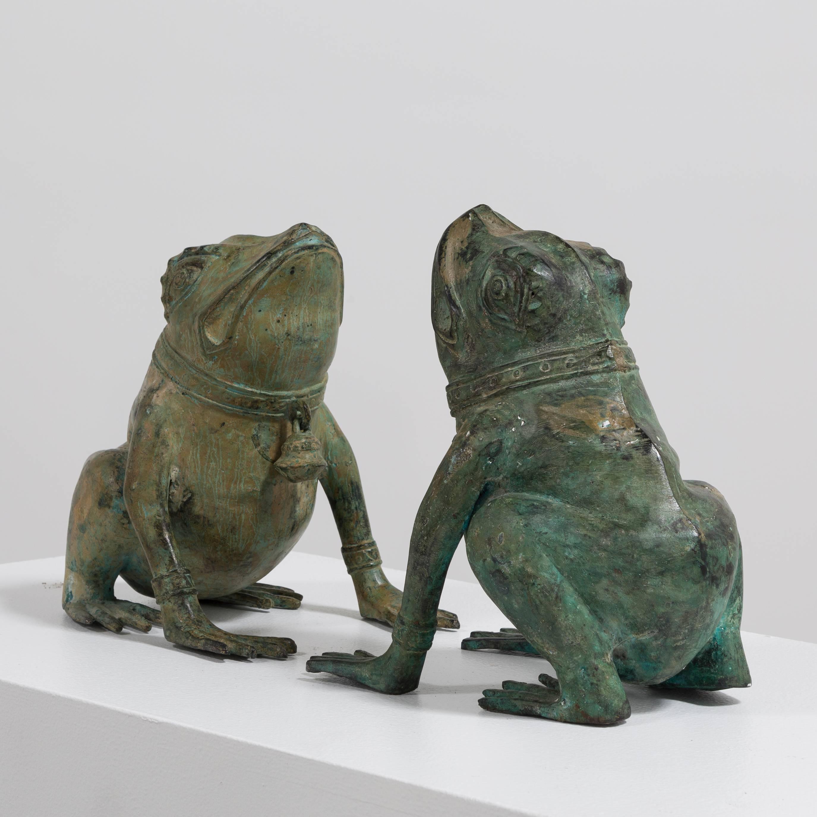 Pair of Late 20th Century Bronze Frogs 1