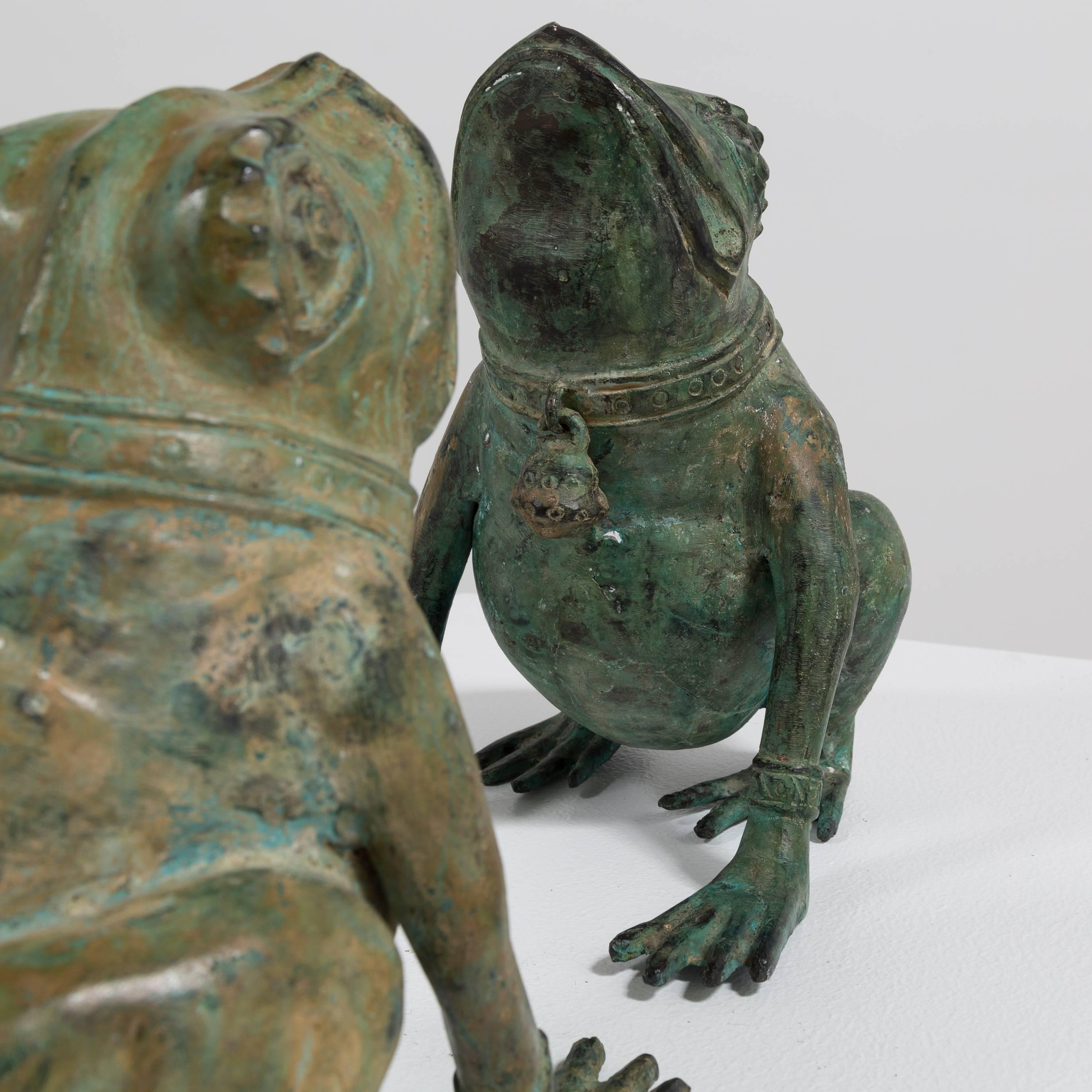 Pair of Late 20th Century Bronze Frogs 2