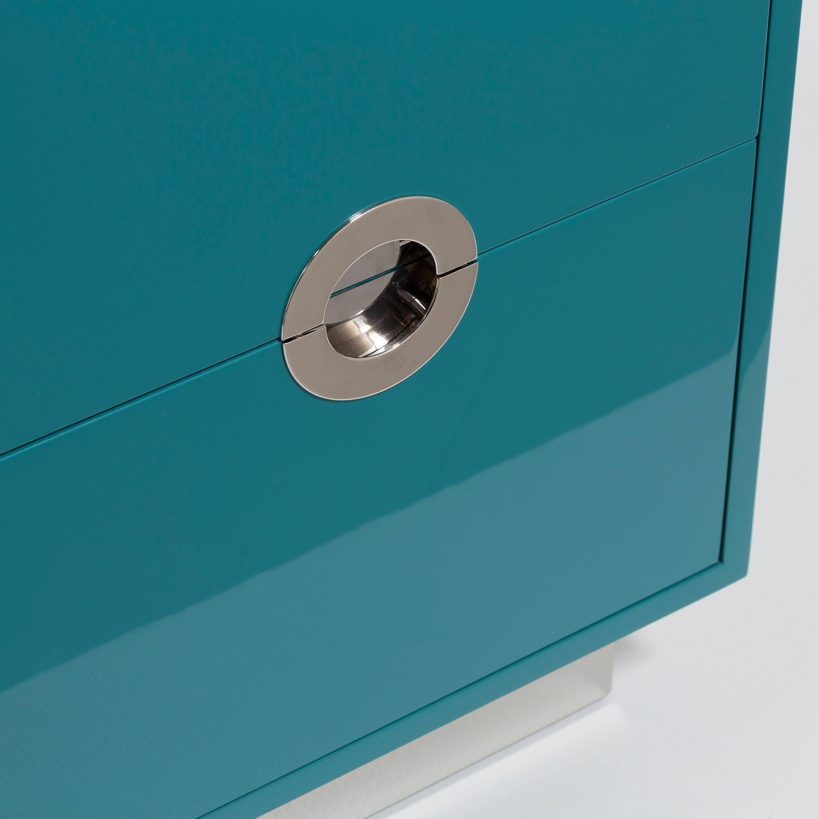 Contemporary Lacquered Porthole Bedside Cabinet by Talisman Bespoke For Sale