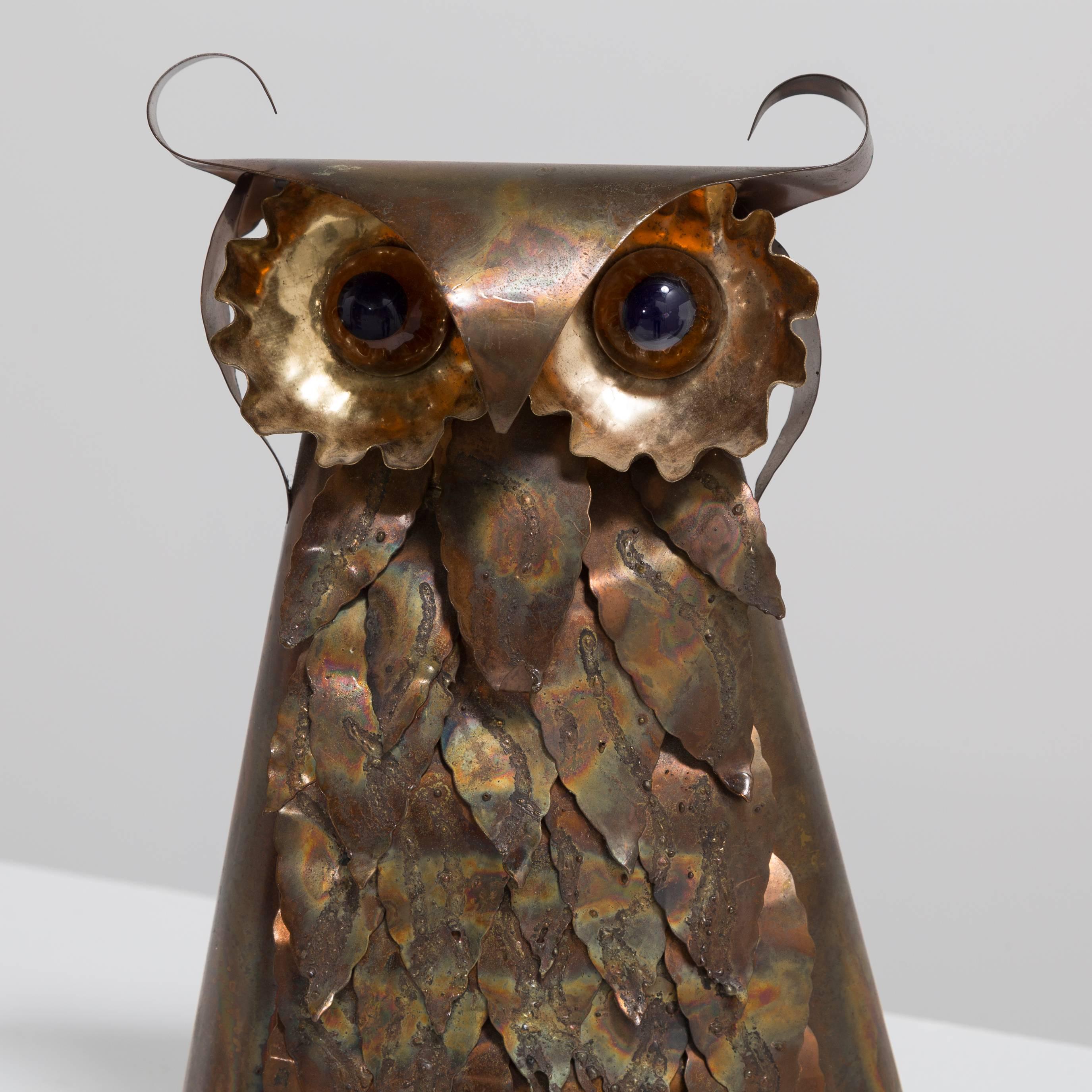 metal owl sculpture for sale