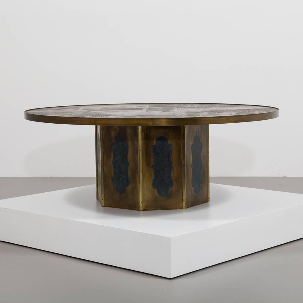 Phillip and Kelvin LaVerne Round Chan Coffee Table, 1960s In Good Condition In London, GB
