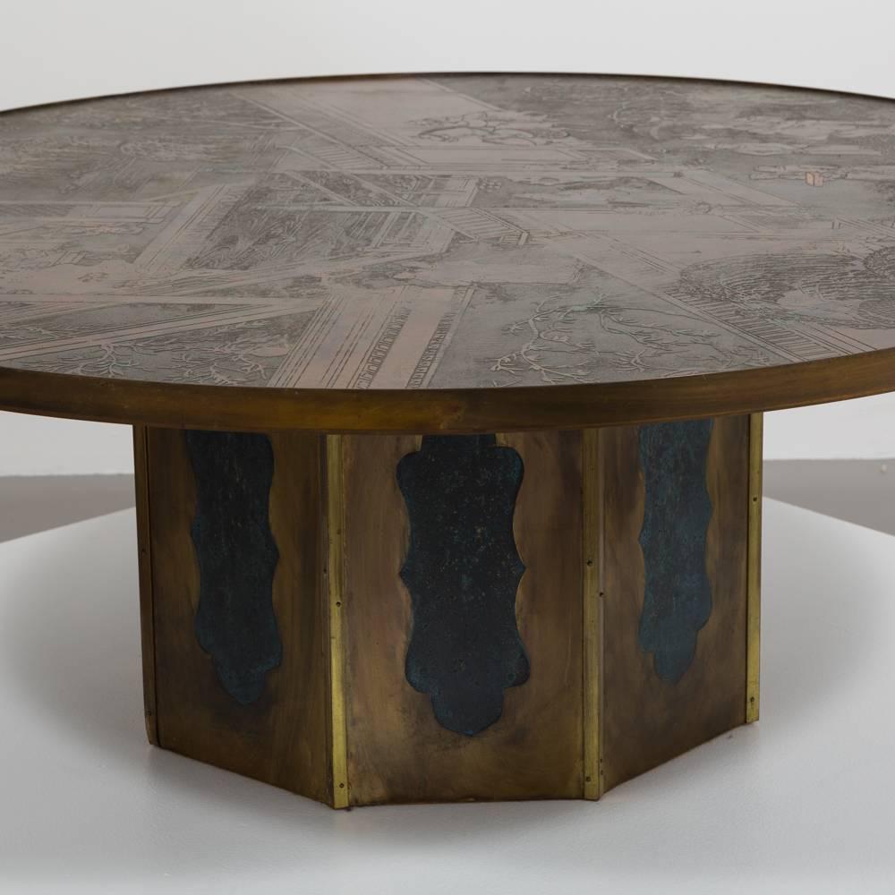 20th Century Phillip and Kelvin LaVerne Round Chan Coffee Table, 1960s