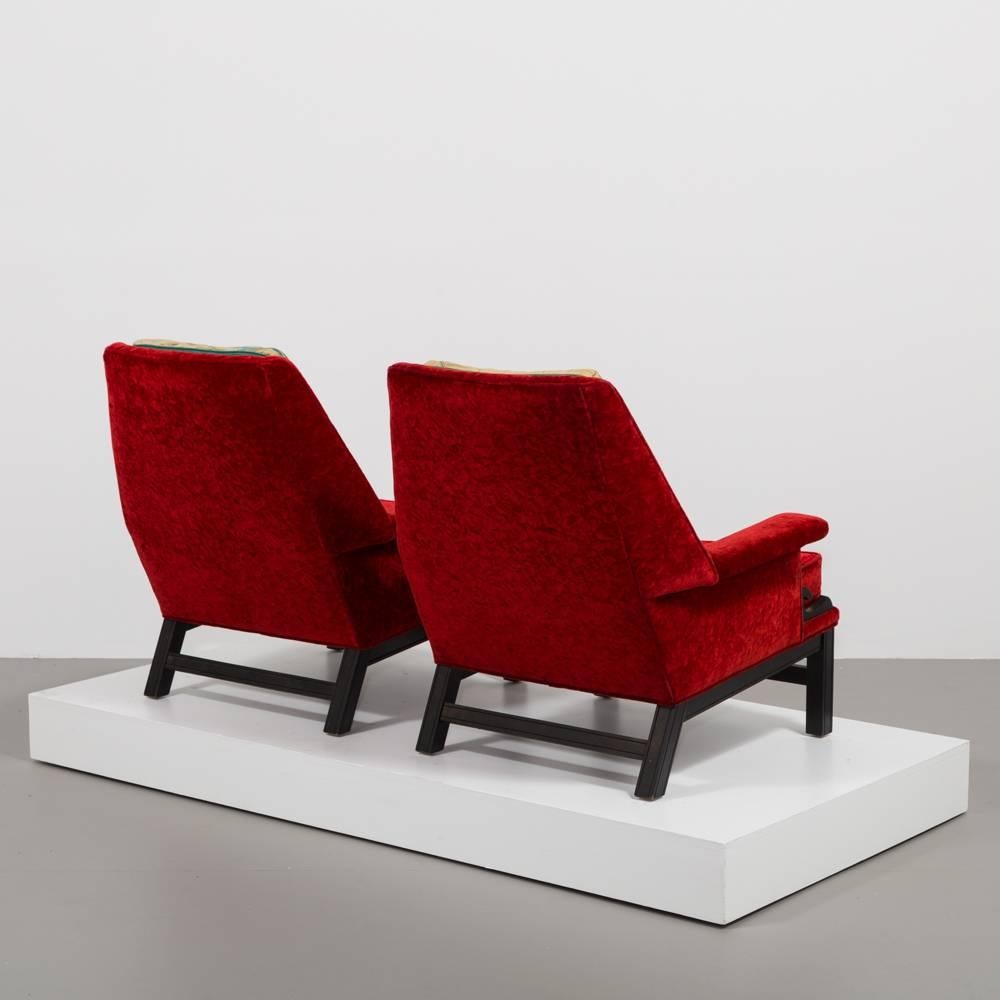 Pair of James Mont Style Geisha Armchairs, 1950s 1