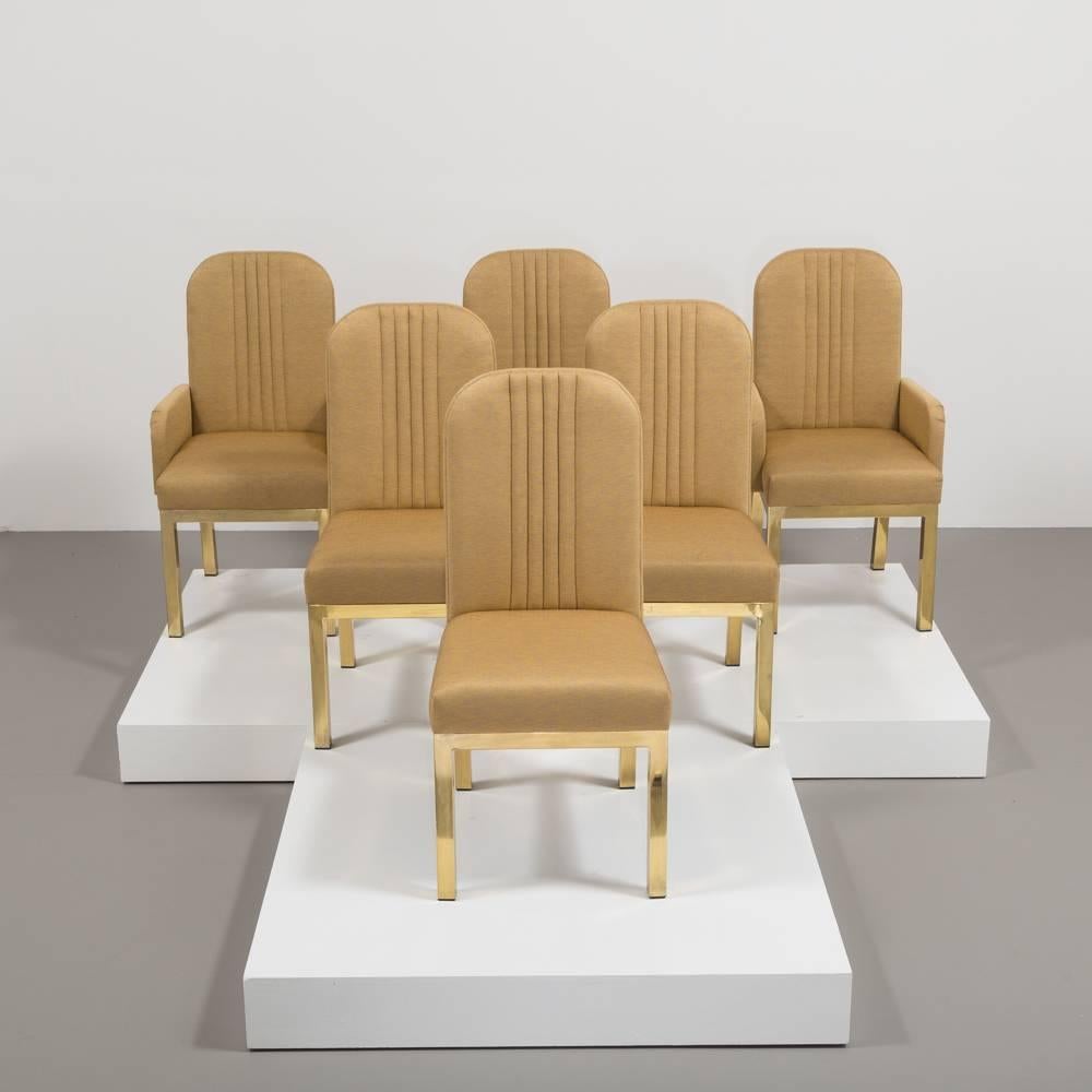 Set of Six Mastercraft Upholstered Dining Chairs, 1970s In Good Condition For Sale In London, GB