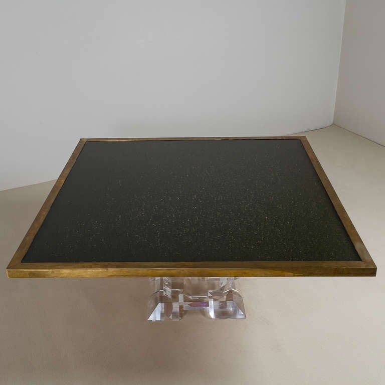 American Superb Crackle Glass Dining Table 1980s For Sale