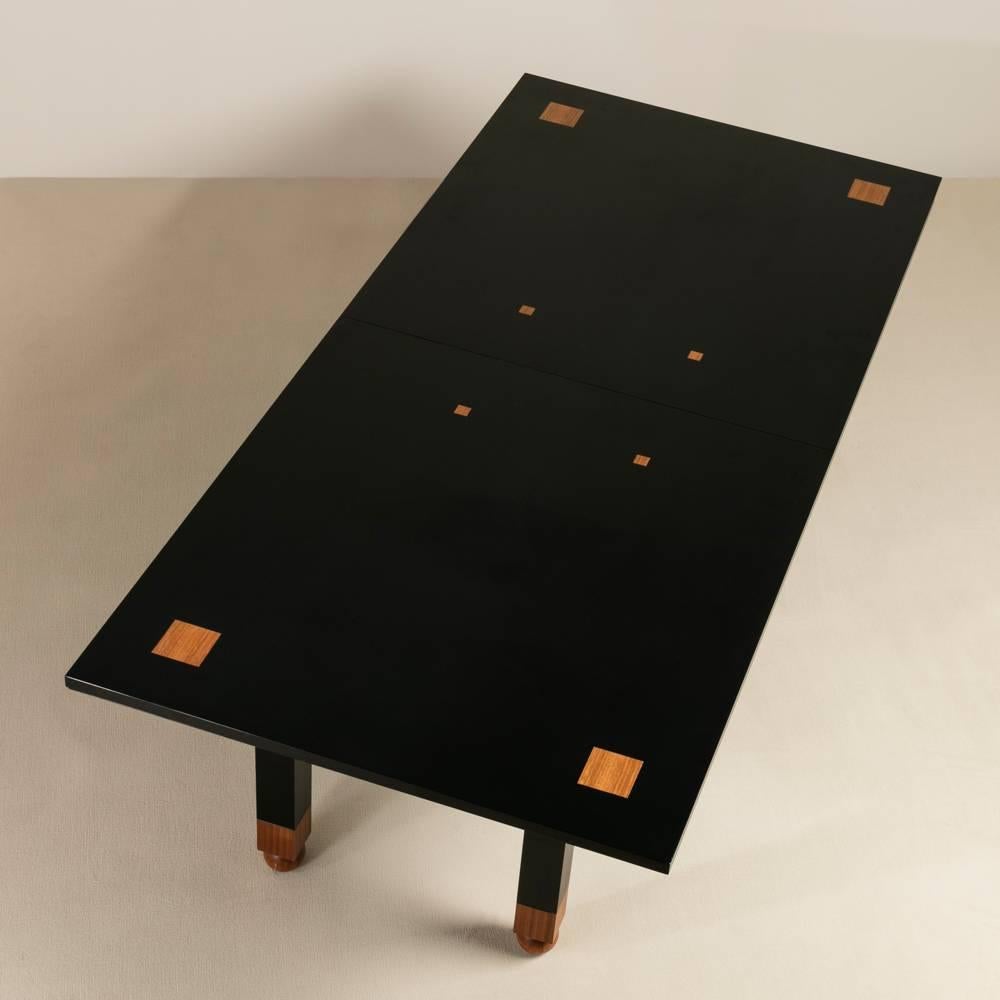 Saporiti Designed Extendable Lacquered Wood Dining Table, 1980s For Sale 1