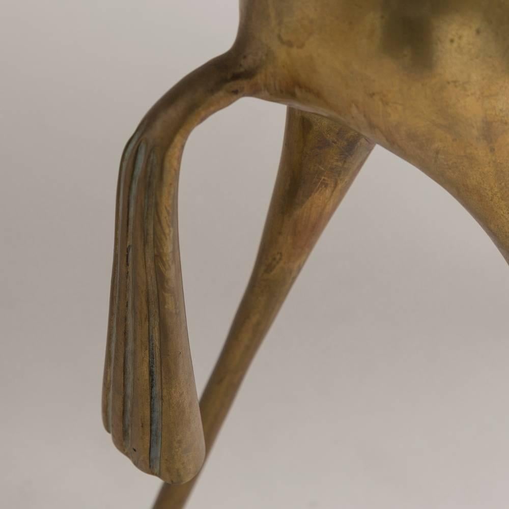 A Modernist Bronze Stylised Horse Table Sculpture unmarked