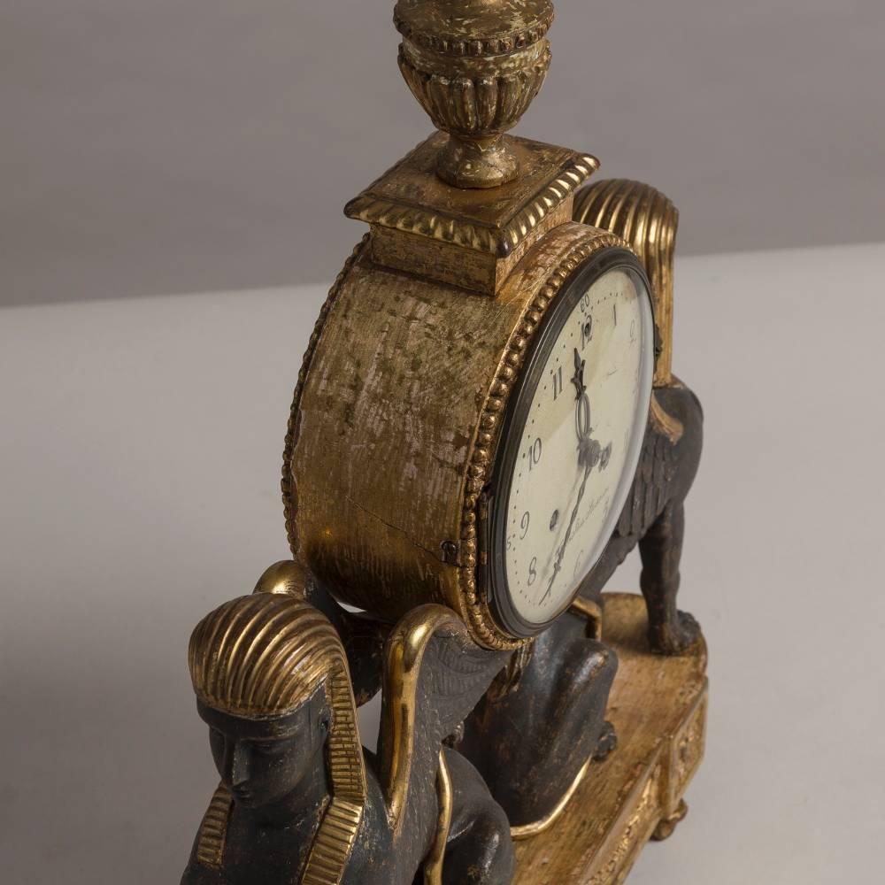 Superb Rare Swedish Empire Mantle Clock, circa 1800 3