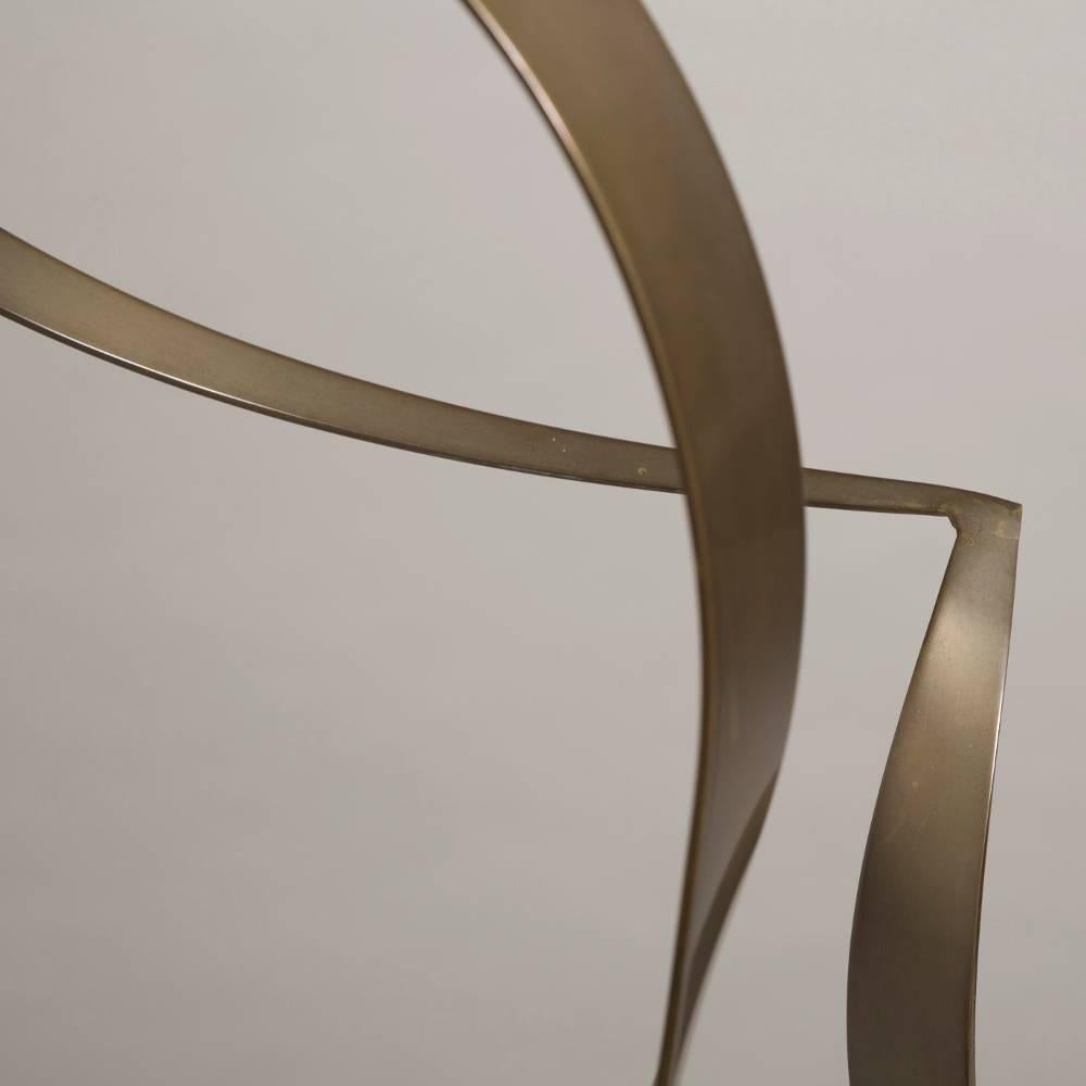 An Abstract Metal Table Sculpture by Curtis Jere on Marble Base 1970s 