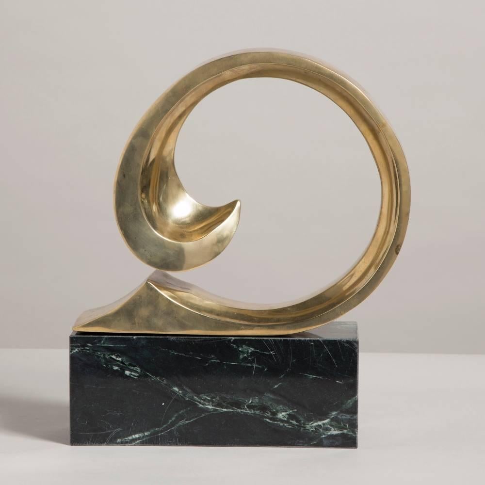 A Bronze Pierre Cardin Table Sculpture on Marble Base 1980s