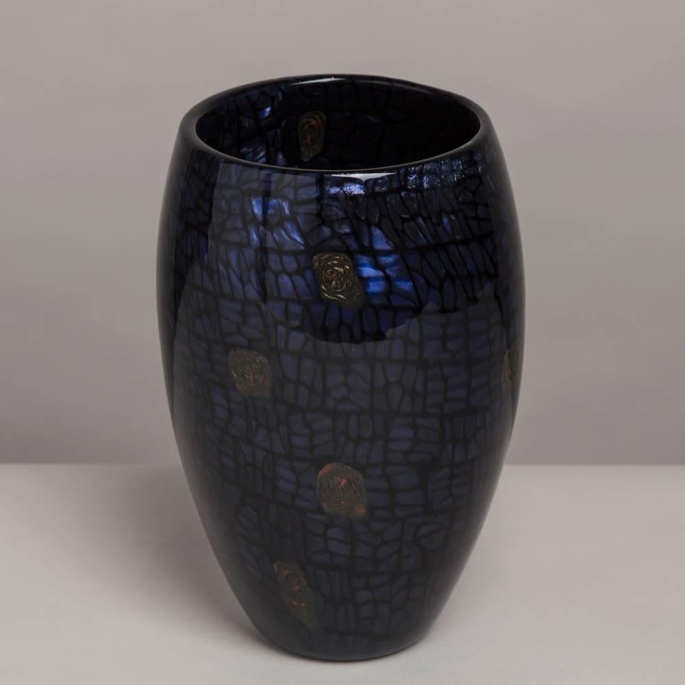 A Vittorio Ferro  glass vase with aventurine detail, 1990s

Vittorio Ferro started his career at the glass factory Fratelli Toso in 1952 -1981 before working on his own works of art.

