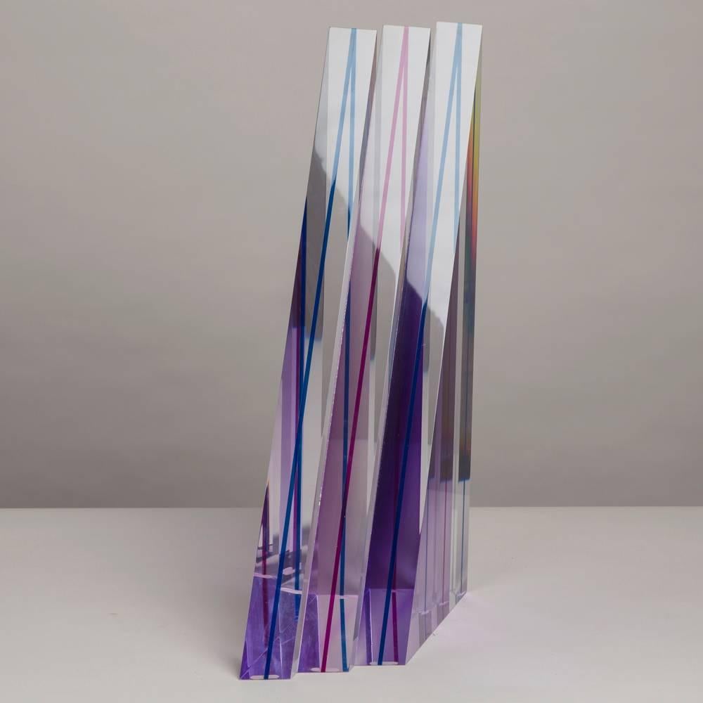 Superb Dale Morrow Heavy Lucite Table Sculpture, 1987, Signed In Excellent Condition In London, GB