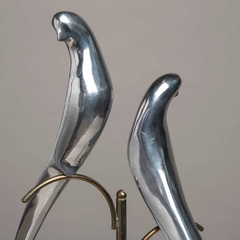Pair of Sculptural Polished Metal Birds by Curtis Jere, 1977 In Excellent Condition In London, GB