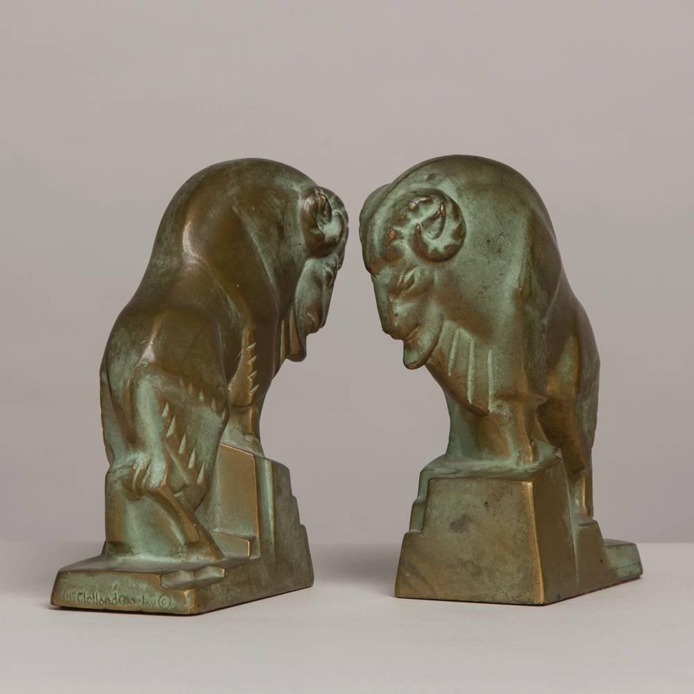 Pair of Ram Bookends by McClelland Barclay, 1920s In Excellent Condition In London, GB