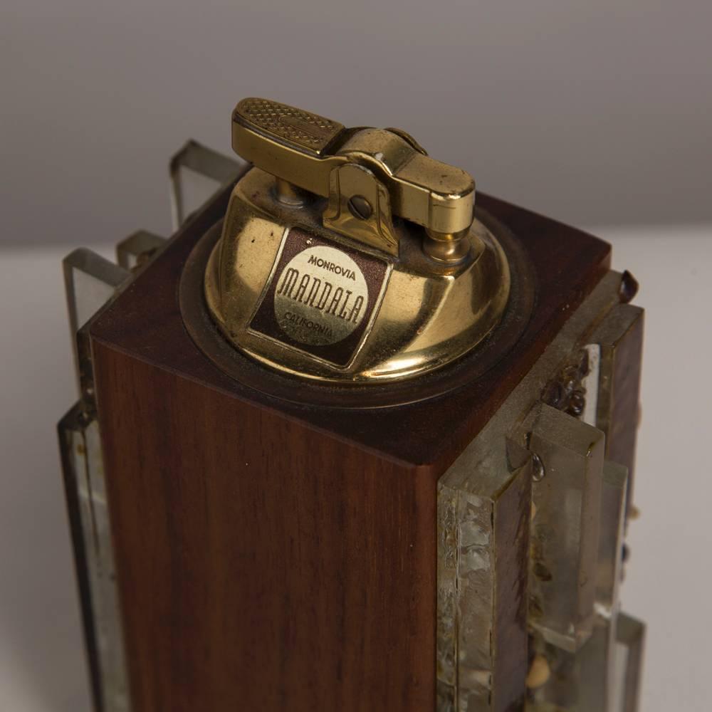 Mid-20th Century Brutalist Resin Detailed Lighter, 1950s-1960s For Sale