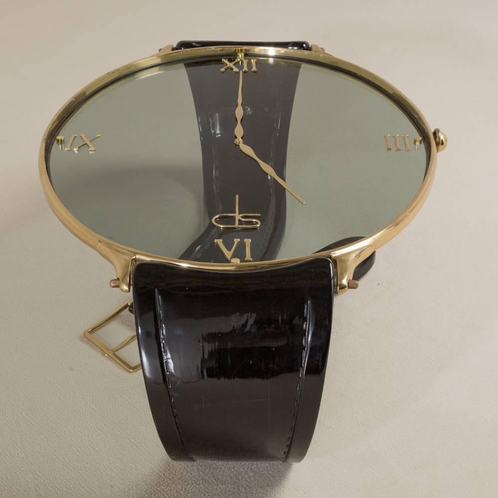 A Vintage Brass and Lacquer DS Wrist Watch Coffee Table