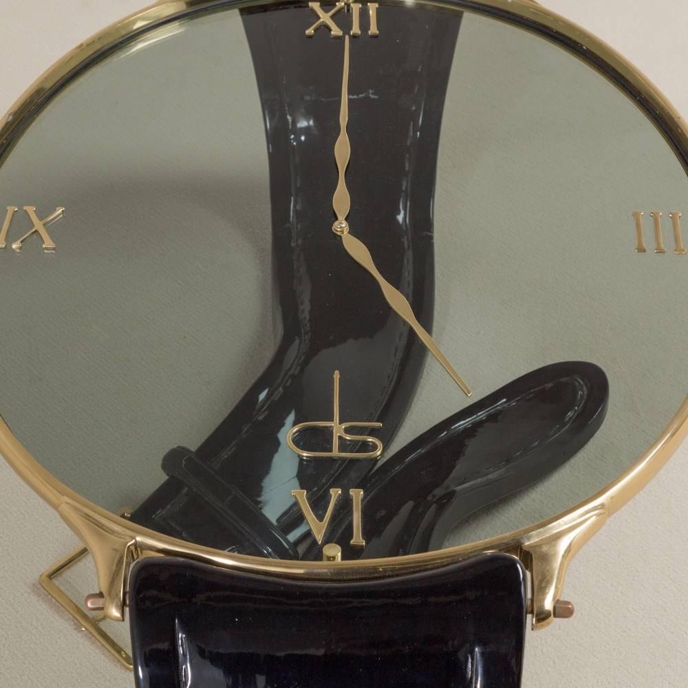 Vintage Brass and Lacquer DS Wrist Watch Coffee Table In Excellent Condition In London, GB