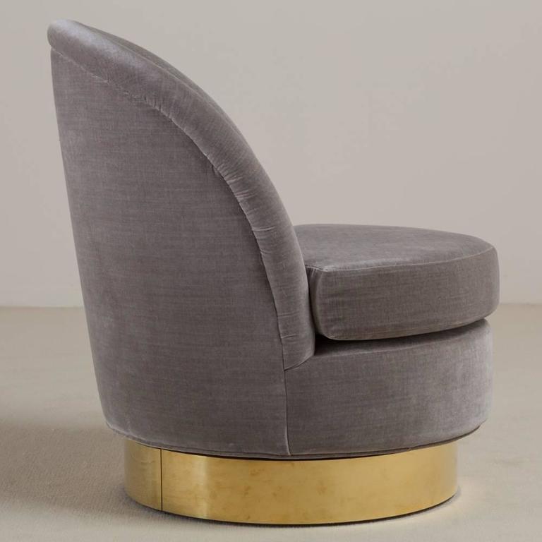 Standard Pair of Swivel Chairs on Brass Bases by Talisman Bespoke For