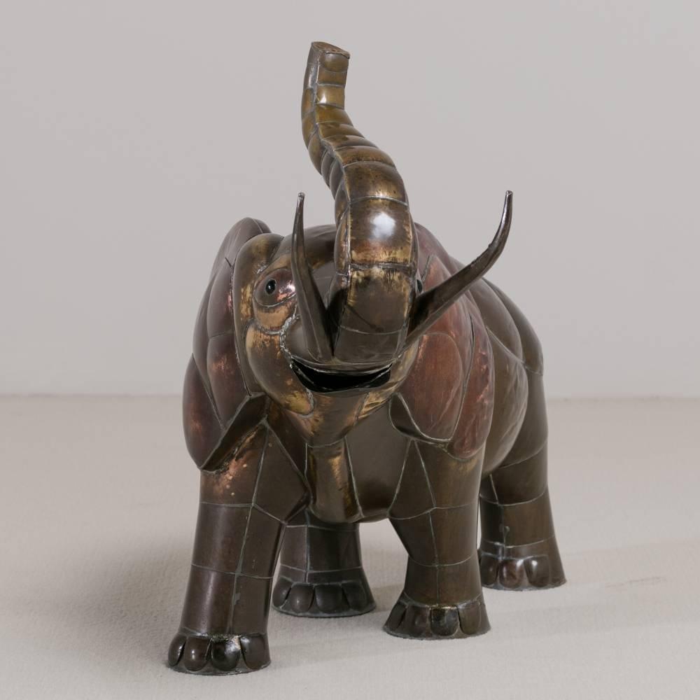 Copper Elephant Sculpture by Sergio Bustamante For Sale at 1stdibs