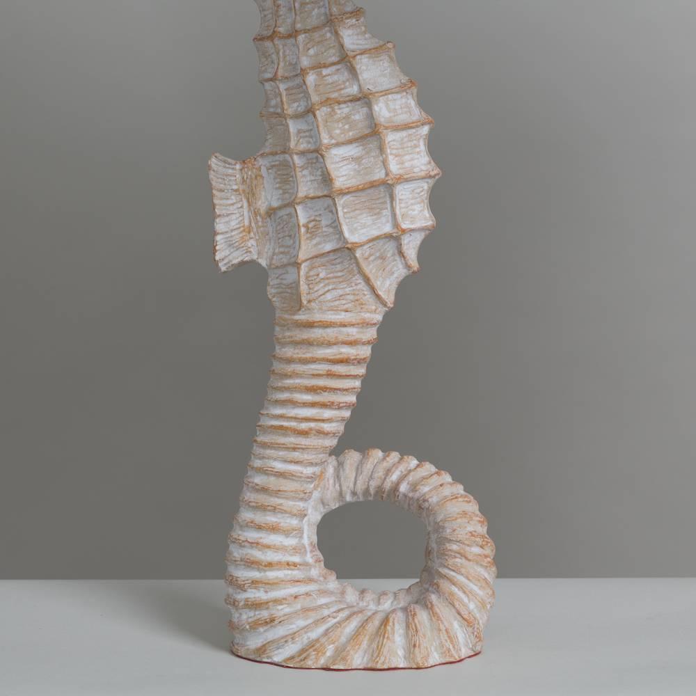 20th Century Pair Faux Bois Seahorse Table Lamps