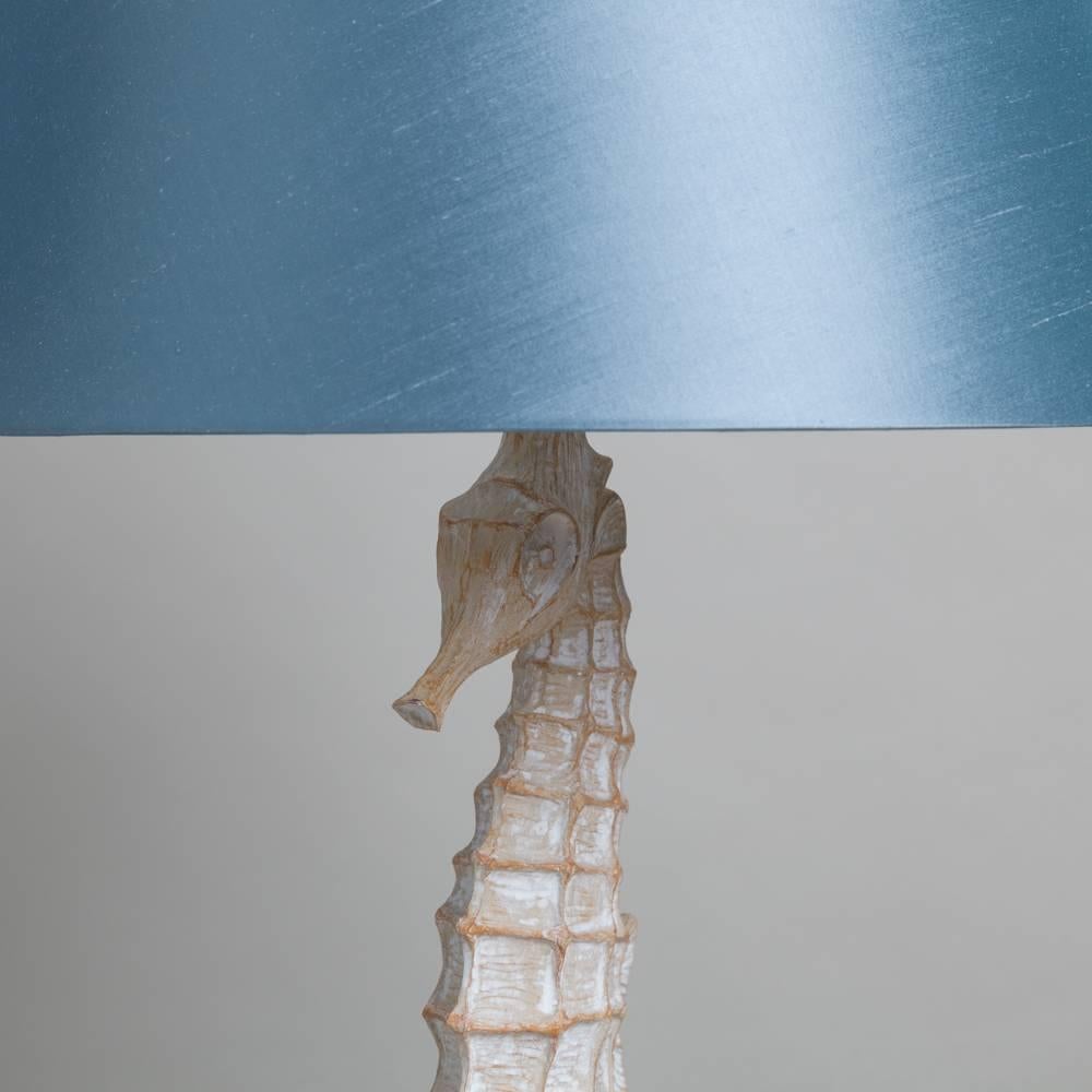 Pair Faux Bois Seahorse Table Lamps In Excellent Condition In London, GB