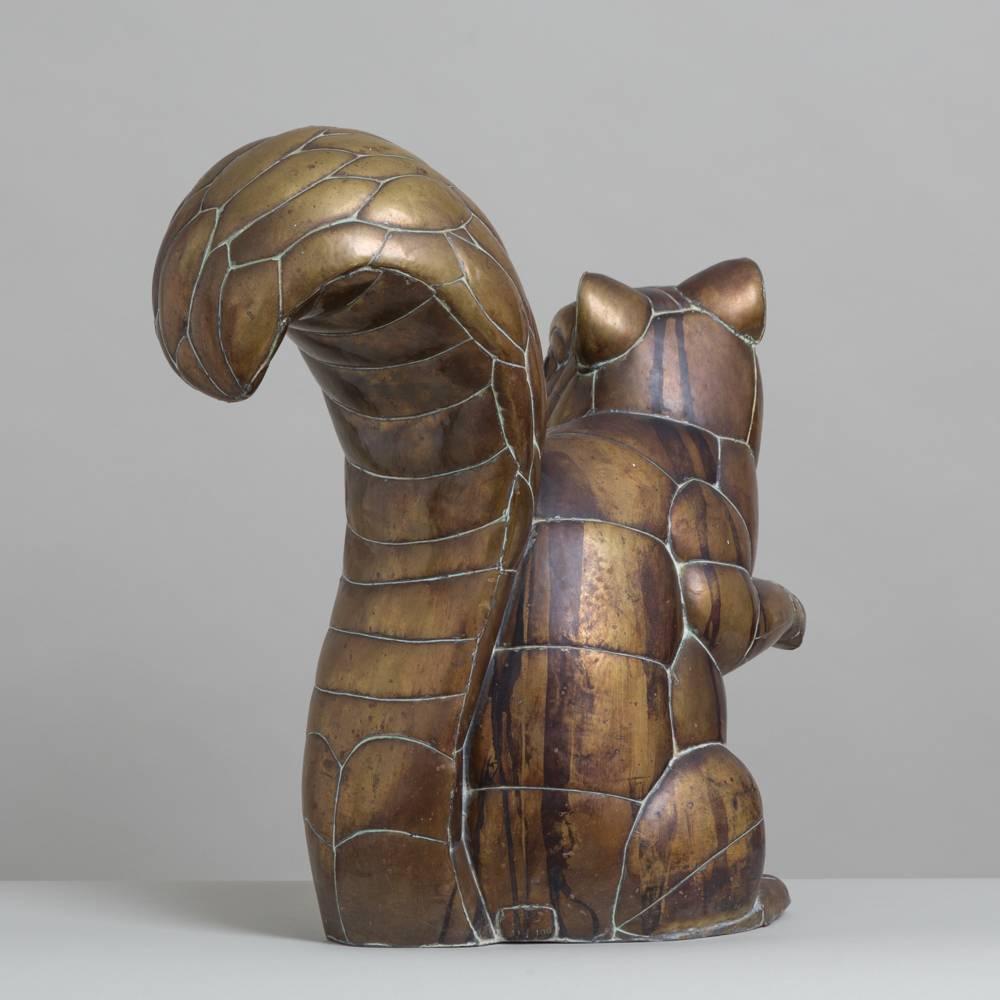 Late 20th Century Copper and Brass Squirrel by Sergio Bustamante 11/100 For Sale